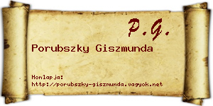 Porubszky Giszmunda névjegykártya